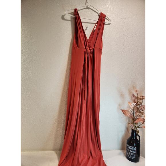 Max Studio Red Sleeveless Maxi Dress Women's M Tie Waist Flowy Summer Boho - Picture 2 of 3